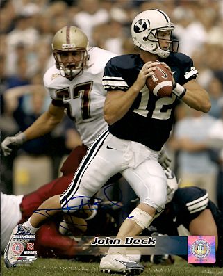 Autographed JOHN BECK Bringham Young Cougars Photo