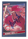Autographed BUDDY BELL Cincinnati Reds 1986 Donruss Card