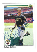Autographed RAFAEL BELLIARD Pittsburgh Pirates 1990 Upper Deck Card