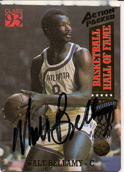 Autographed WALT BELLAMY 1993 Action Packed card.