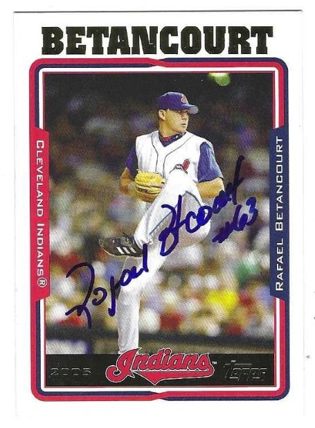 Autographed RAFAEL BETANCOURT Cleveland Indians 2005 Topps Card
