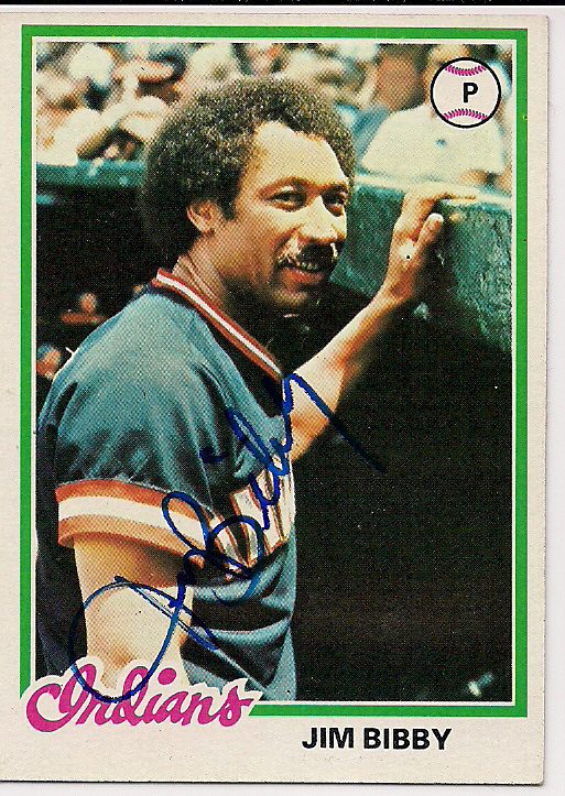 Autographed JIM BIBBY 1978 Topps card