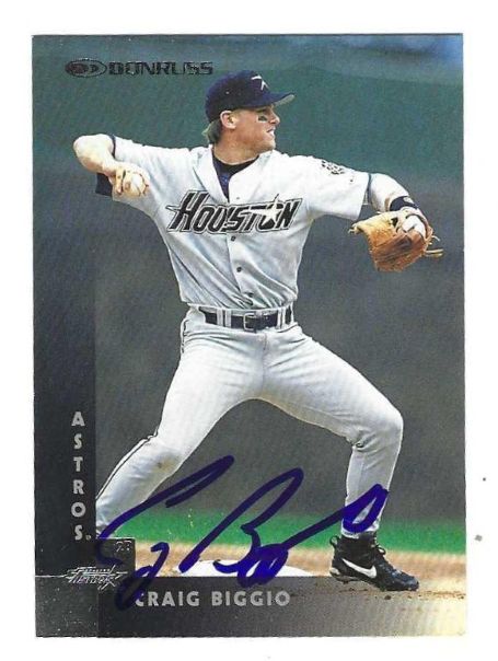 Autographed CRAIG BIGGIO Houston Astros 1997 Donruss Card