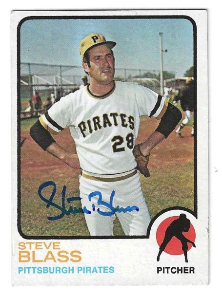 Autographed STEVE BLASS 1973 Topps Card