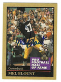 Autographed MEL BLOUNT Pittsburgh Steelers 1991 Enor Football card