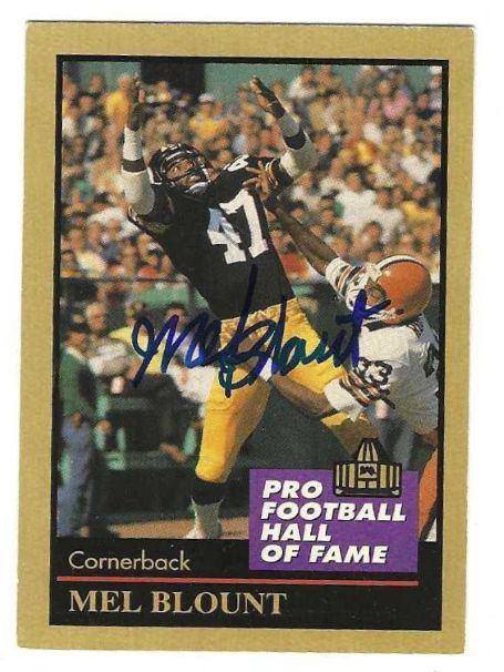Autographed MEL BLOUNT Pittsburgh Steelers 1991 Enor Football card