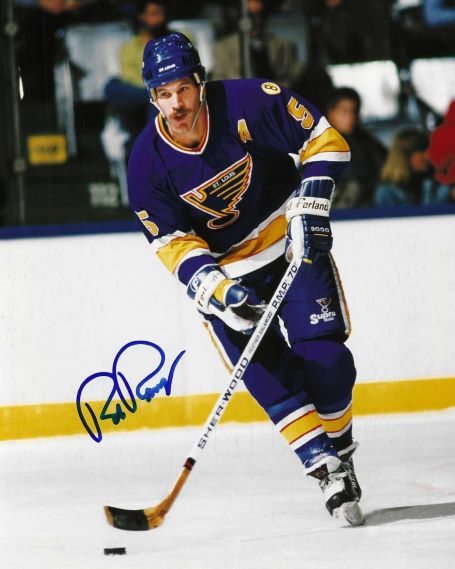 Autographed ROB RAMAGE 8X10 St. Louis Blues Photo