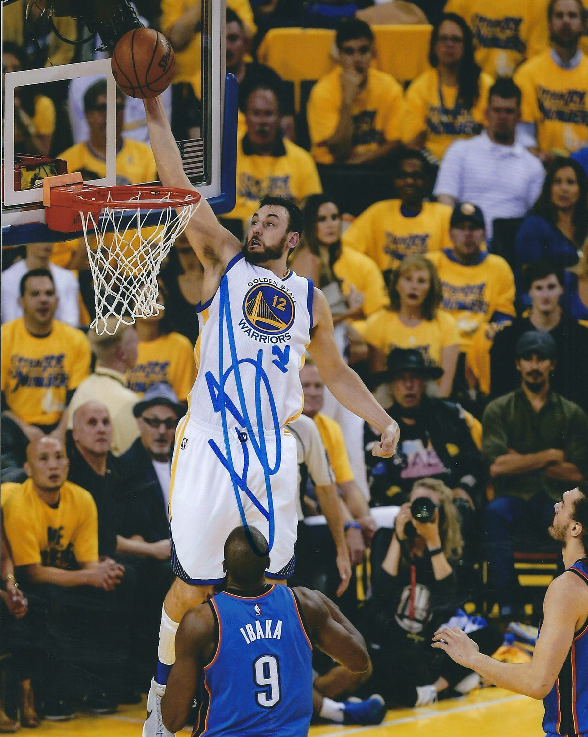 AUTOGRAPHED ANDREW BOGUT  8x10 Golden State Warriors Photo