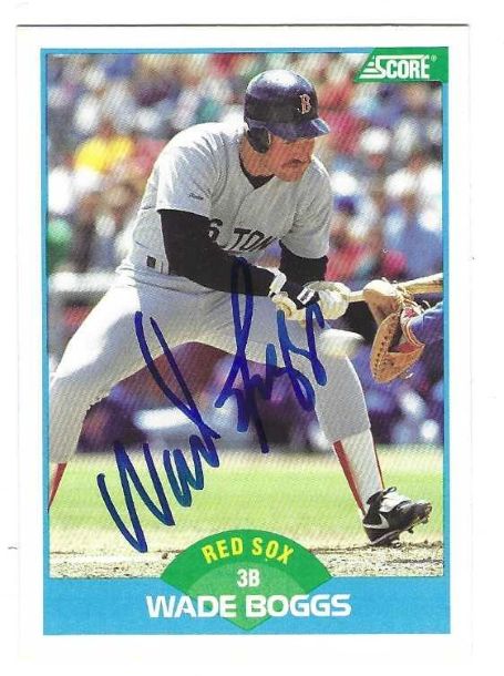 Autographed WADE BOGGS Boston Red Sox 1989 Score Card