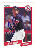 Autographed WADE BOGGS Boston Red Sox 1990 Fleer Card