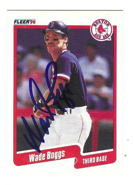 Autographed WADE BOGGS Boston Red Sox 1990 Fleer Card
