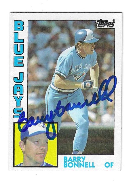 Autographed BARRY BONNELL Toronto Blue Jays 1984 Topps Card