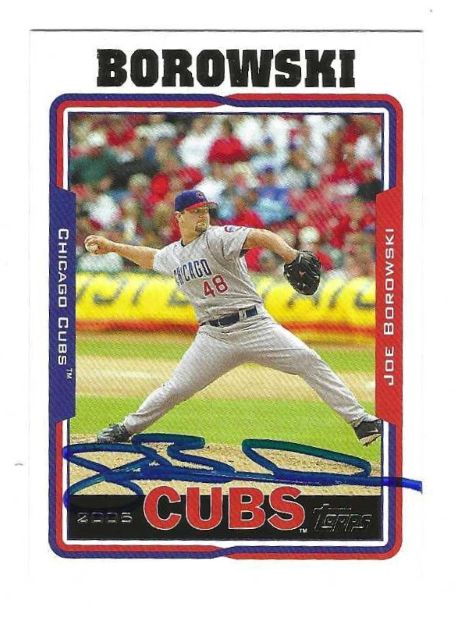 Autographed JOE BOROWSKI Chicago Cubs 2005 Topps Card
