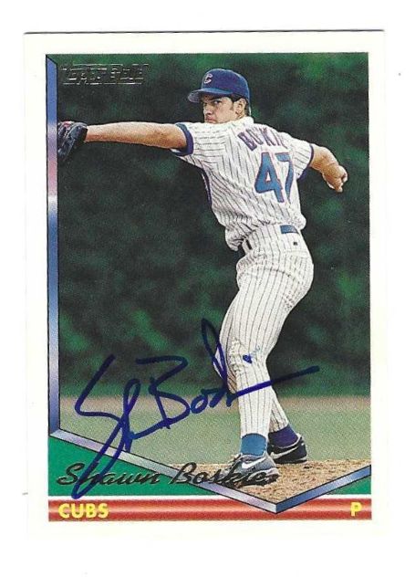Autographed SHAWN BOSKIE Chicago Cubs 1994 Topps Card