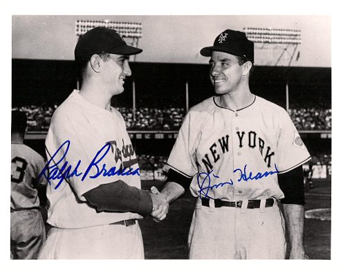 AUTOGRAPHED  RALPH BRANCA & JIM HEARN New York Giants Photo
