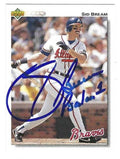 Autographed SID BREAM Atlanta Braves 1992 Upper Deck Card