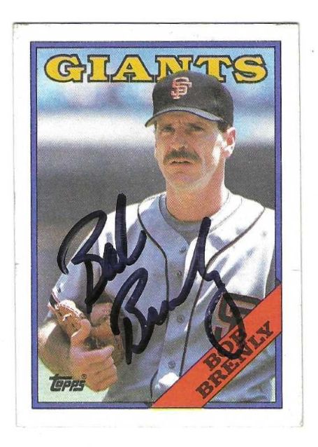 Autographed BOB BRENLY San Francisco Giants 1988 Topps Card