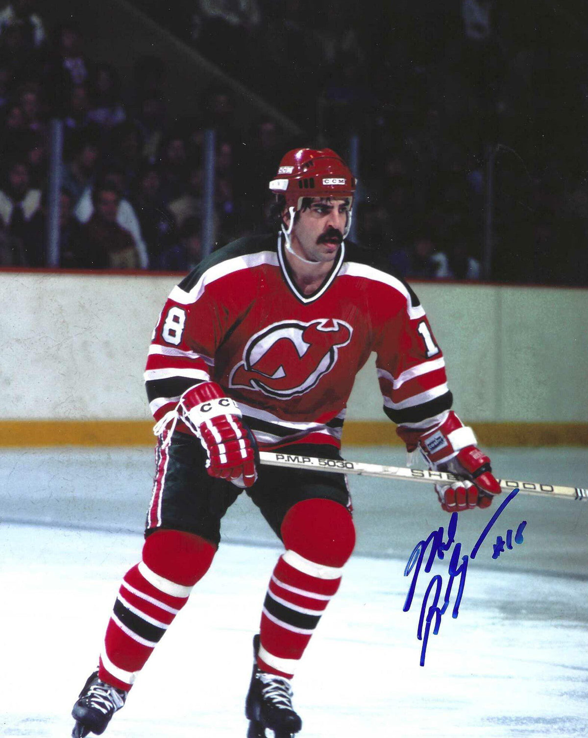 Autographed MEL BRIDGMAN 8X10 New Jersey Devils Photo