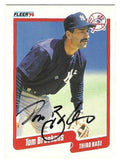 Autographed TOM BROOKENS New York Yankees 1990 Fleer card