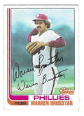 Autographed WARREN BRUSSTAR Philadelphia Phillies 1982 Topps Card