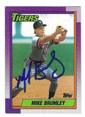 Autographed MIKE BRUMLEY Detroit Tigers 1990 Topps card