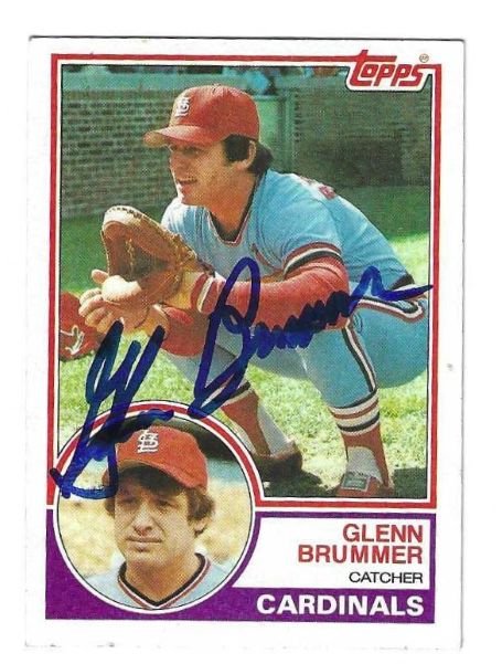 Autographed GLENN BRUMMER St. Louis Cardinals 1983 Topps Card
