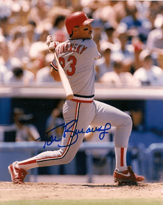 AUTOGRAPHED TOM BRUNANSKY 8X10 St. Louis Cardinals photo