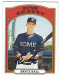 Autographed BRYCE BALL Rome Braves 2021 Topps Heritage Minors Card