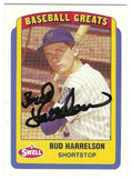Autographed BUD HARRELSON New York Mets 1990 Swell Baseball Great Card