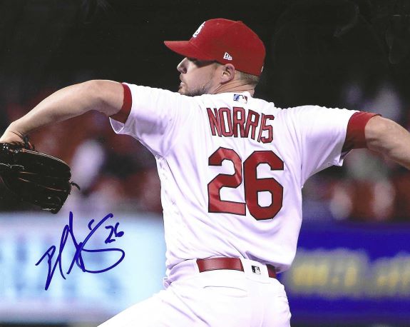 AUTOGRAPHED BUD NORRIS 8X10 St. Louis Cardinals photo