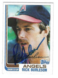 Autographed RICK BURLESON California Angels 1982 Topps Card