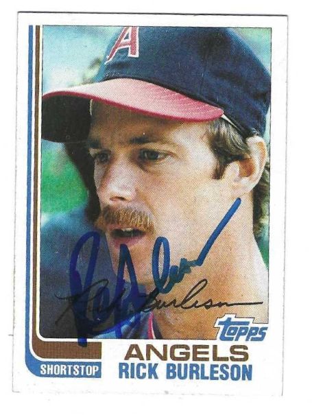 Autographed RICK BURLESON California Angels 1982 Topps Card