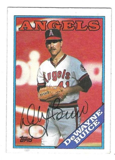Autographed DEWAYNE BUICE California Angels 1988 Topps Card