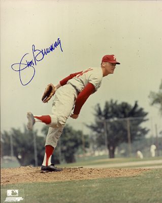 Autographed HOF'R JIM BUNNING - Philadelphia Phillies - Photo