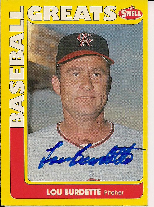 Autographed LOU BURDETTE 1991 Swell Baseball Great card