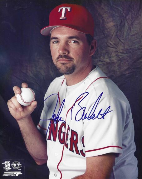 AUTOGRAPHED JOHN BURKETT 8x10 Texas Rangers Photo