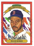 Autographed ELLIS BURKS Boston Red Sox 1990 Donruss Diamond King