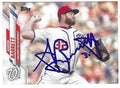 Autographed AARON BARRETT Washington Nationals 2020 Topps Card