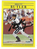 Autographed BRETT BUTLER San Francisco Giants 1991 Fleer Card
