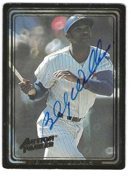 Autographed BILLY WILLIAMS Chicago Cubs 1992 Action Packed Card