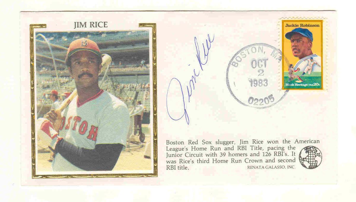 SIGNED Galasso Cachet Cover JIM RICE Boston Red Sox