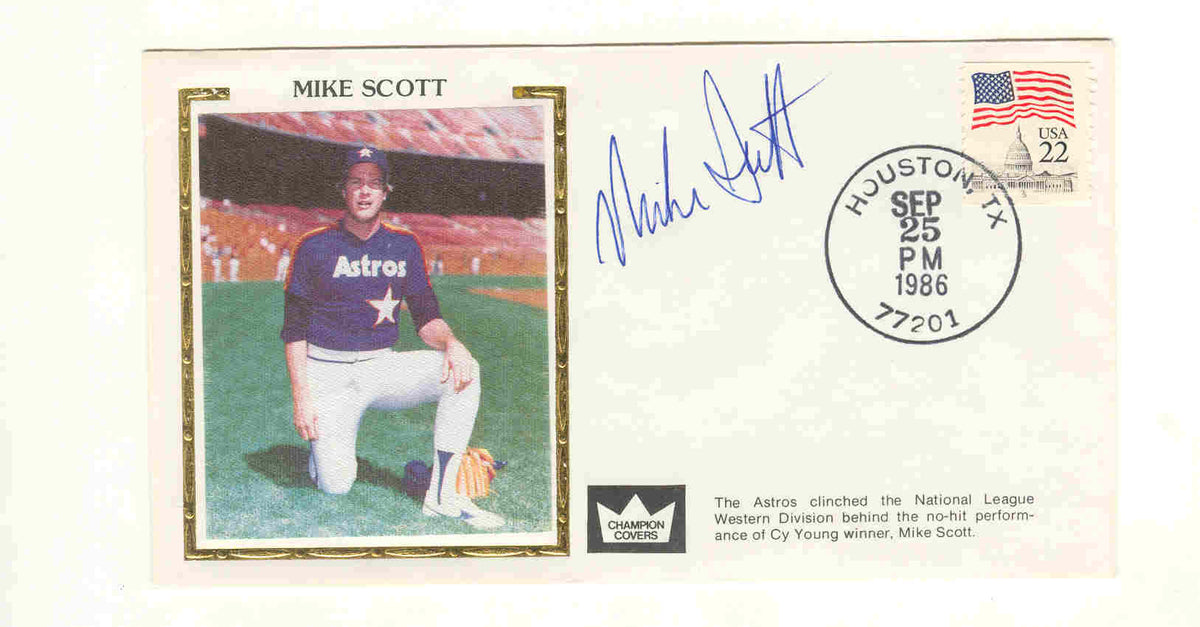 SIGNED Champion Cachet Cover MIKE SCOTT Houston Astros
