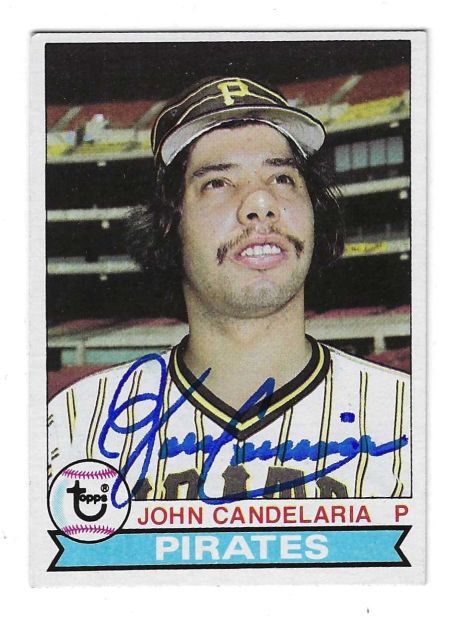 Autographed JOHN CANDELARIA Pittsburgh Pirates 1979 Topps card