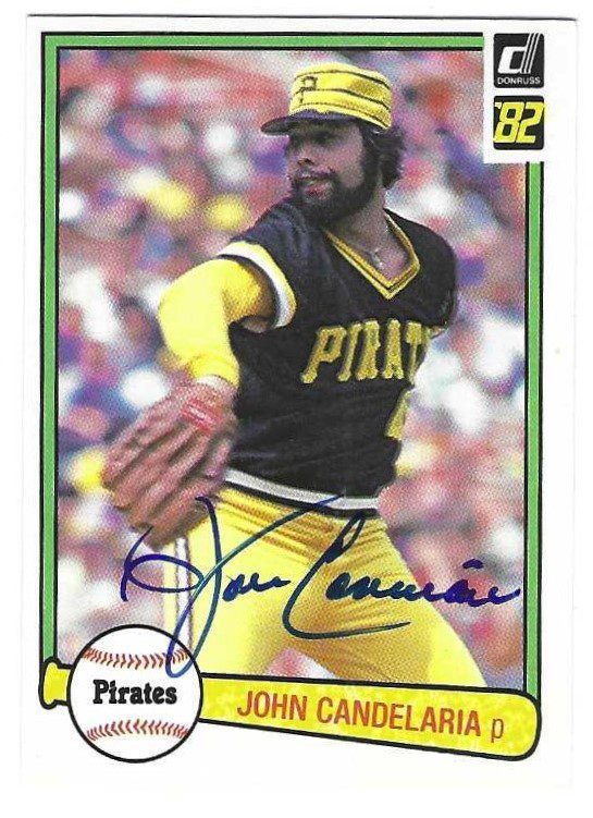 Autographed JOHN CANDELARIA Pittsburgh Pirates 1982 Donruss Card