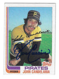 Autographed JOHN CANDELARIA Pittsburgh Pirates 1982 Topps Card