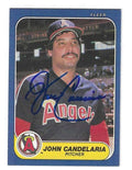 Autographed JOHN CANDELARIA California Angels 1986 Fleer Card