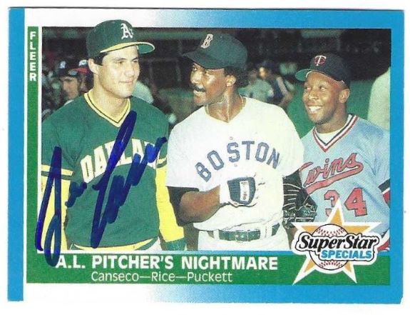 Autographed JOSE CANSECO Oakland A's 1987 Fleer Card