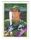 Autographed JOSE CANSECO Oakland A's 1988 Topps Card