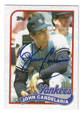 Autographed JOHN CANDELARIA New York Yankees 1989 Topps Card