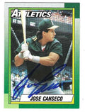 Autographed JOSE CANSECO Oakland A's 1990 Topps Card